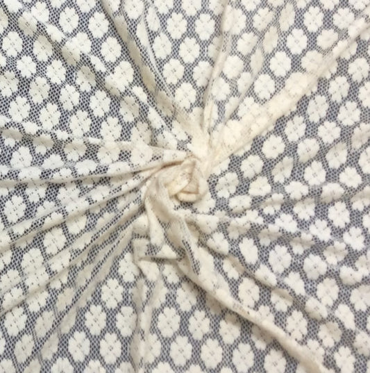 Off White Cotton Dyeable Net Fabric