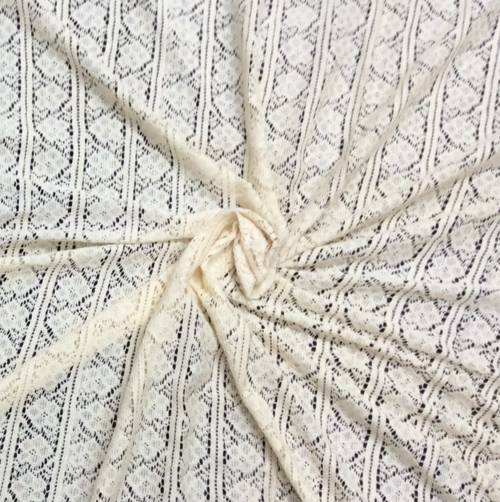 Off White Cotton Dyeable Net Fabric