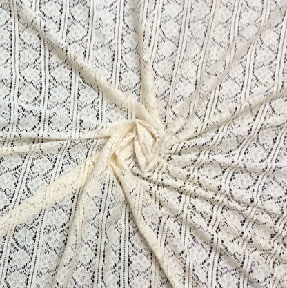 Off White Cotton Dyeable Net Fabric