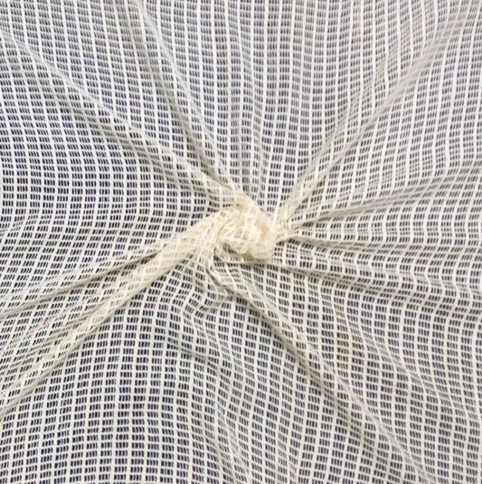 Off White Plain Cotton Dyeable Net Fabric