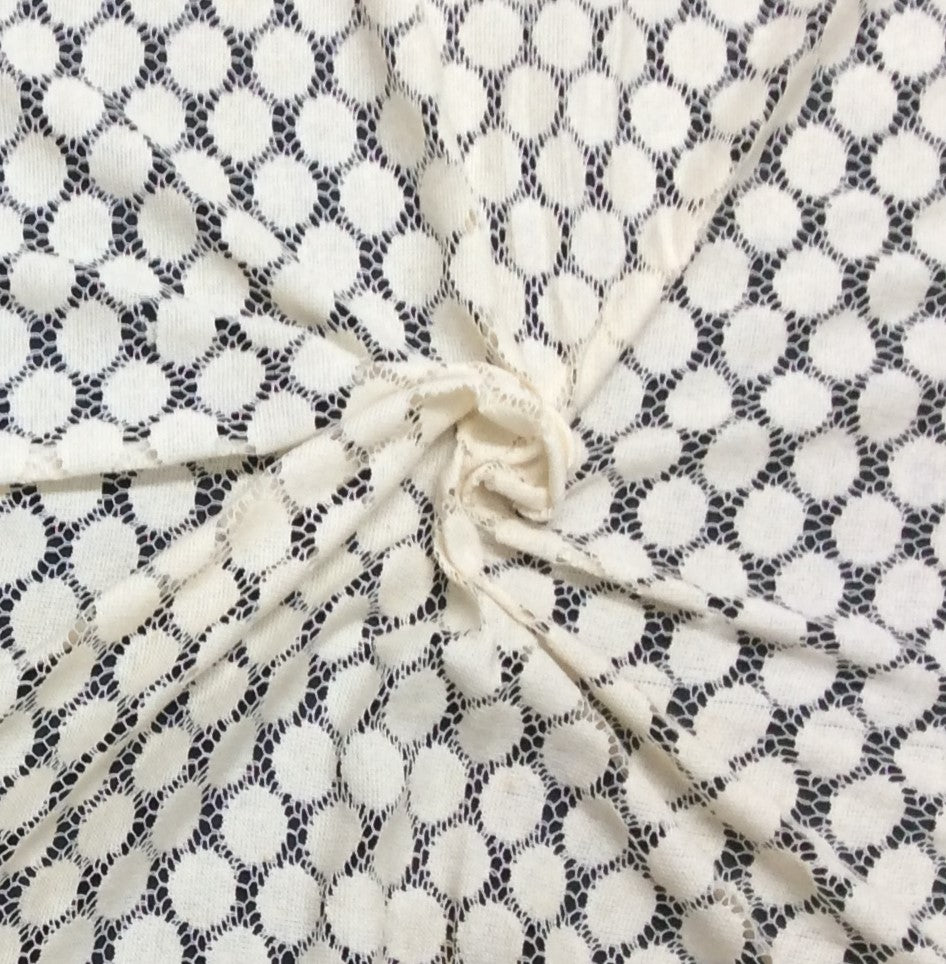Off White Cotton Dyeable Net Fabric