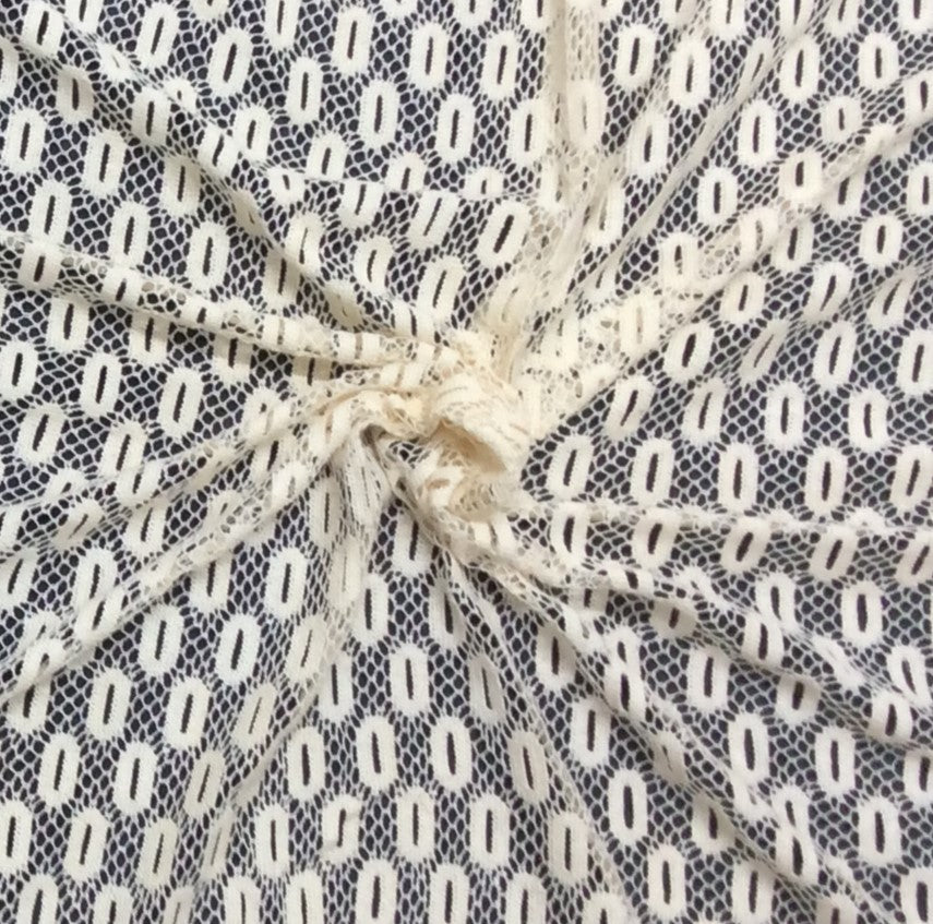 Off White Cotton Dyeable Net Fabric