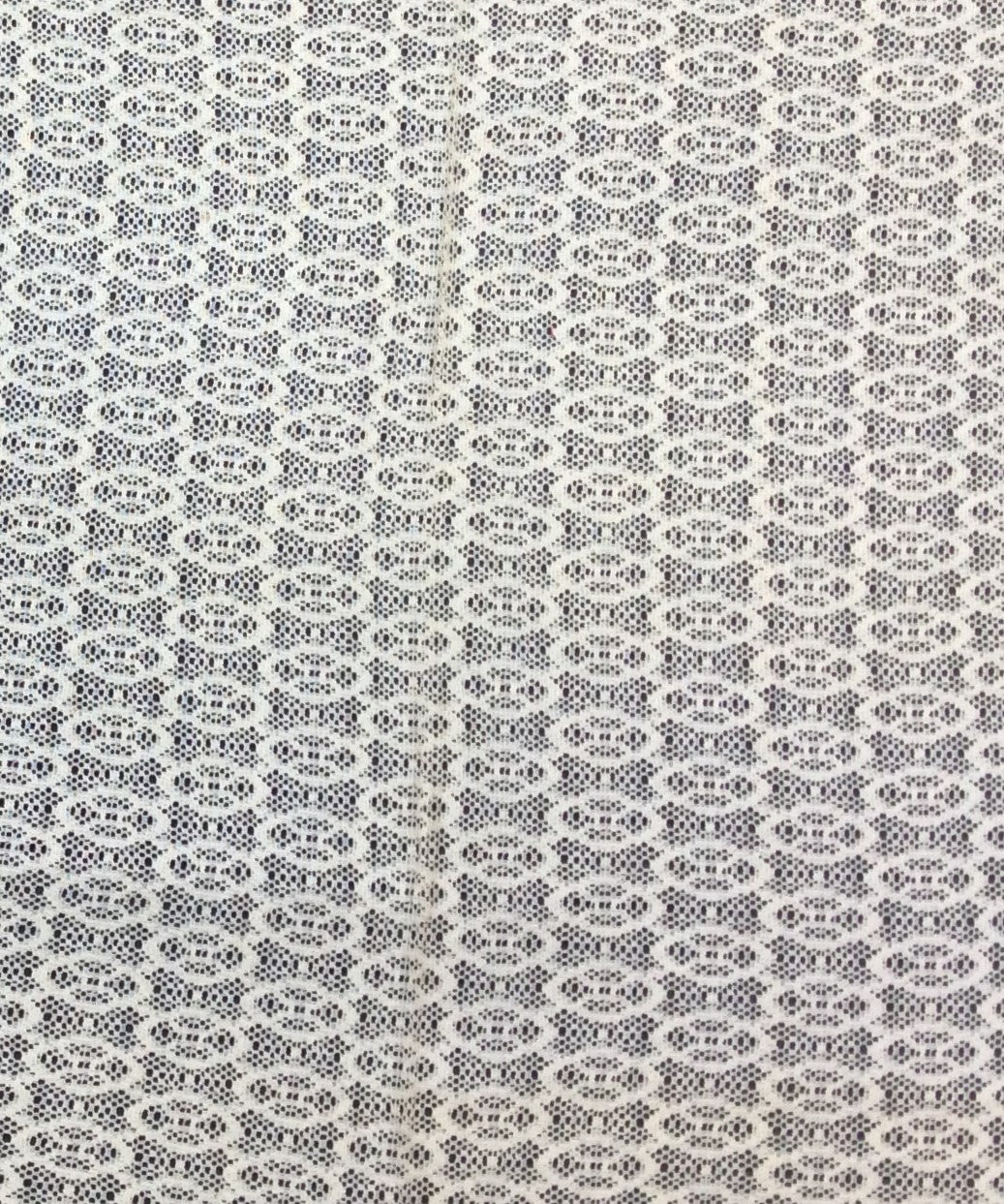 Off White Abstract Design Cotton Dyeable Net Fabric