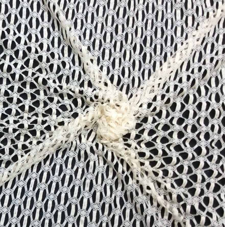 Off White Cotton Dyeable Net Fabric