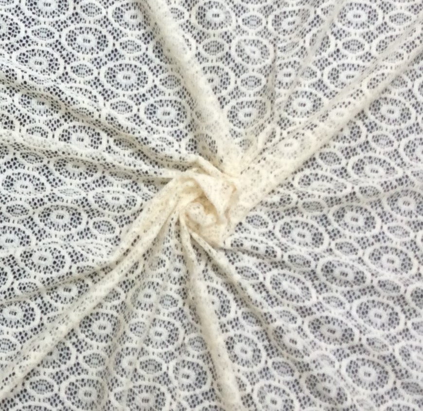 Off White Cotton Dyeable Net Fabric