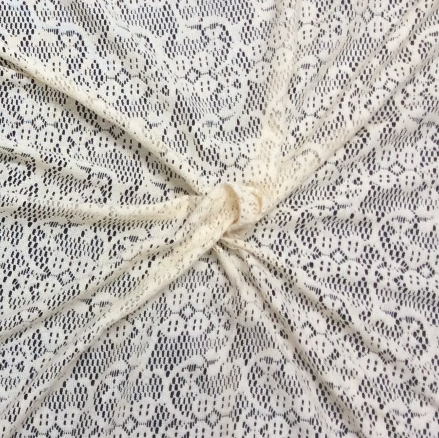 Off White Cotton Dyeable Net Fabric