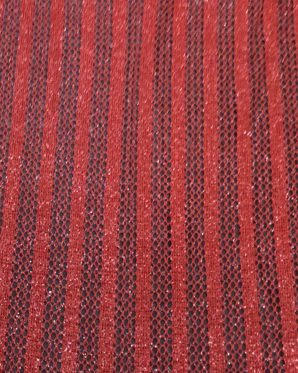 Red Color Shimmer Nylon Net Fabric