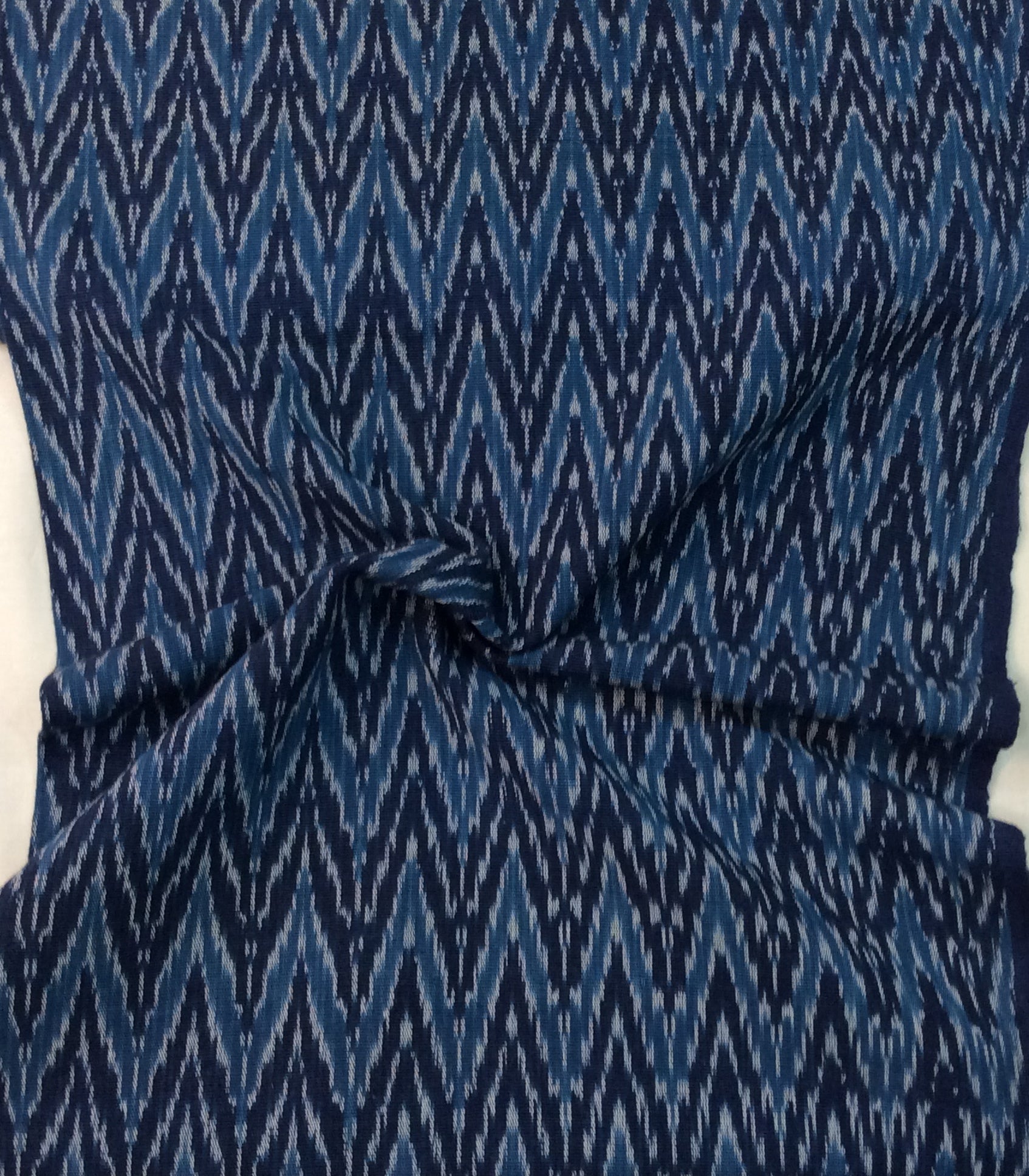 Blue Chevron Thick Cotton Handloom Ikat (SKU: IKK-56)