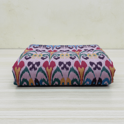 Multicolor Fine Quality Cotton Handloom Ikat for Dress Material | Width: 44"