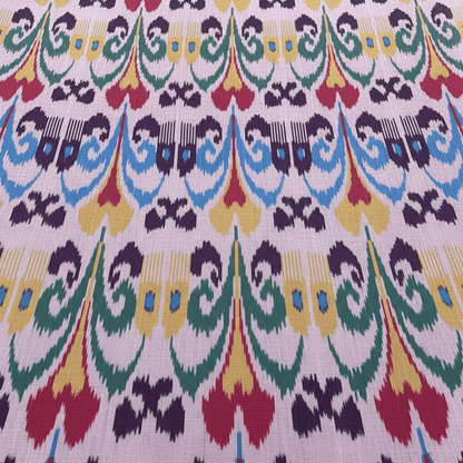 Multicolor Fine Quality Cotton Handloom Ikat for Dress Material | Width: 44"