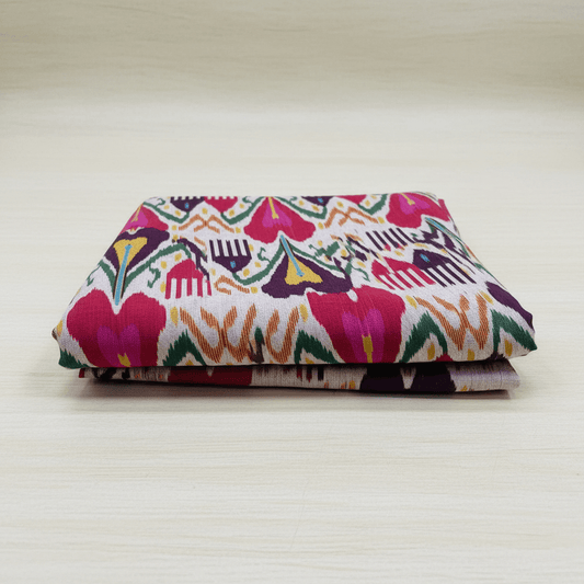 Multicolor Big Pattern Fine Quality Cotton Handloom Ikat | SKU: IK-622