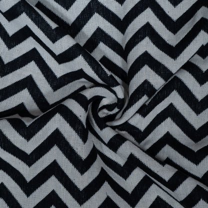 Black & White Chevron Cotton Blend Jacquard | SKU: J-147