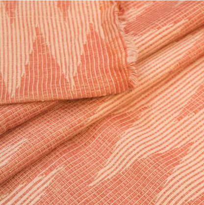 Orange & Peach Color Cotton Blend Jacquard | SKU: J-209