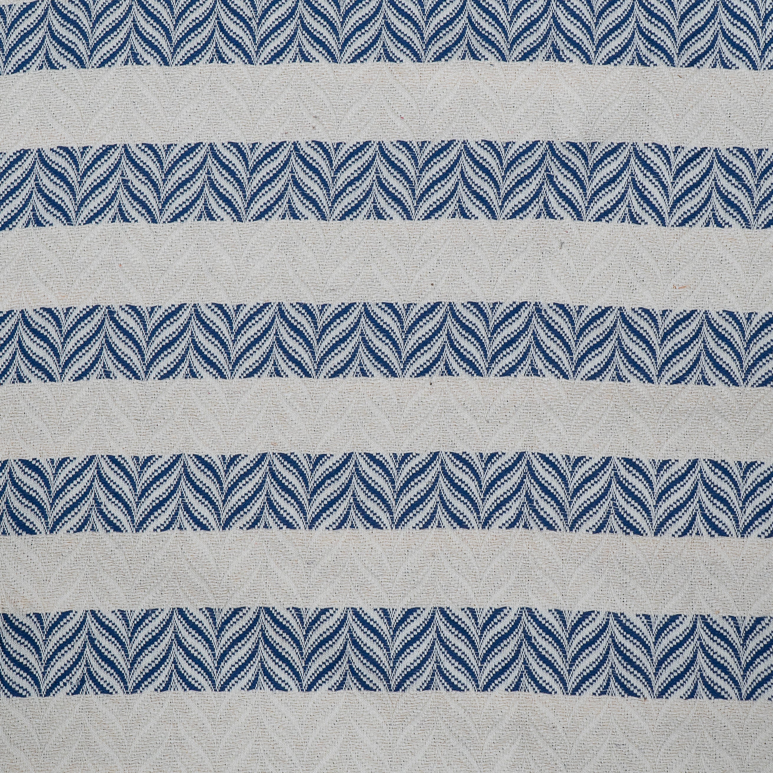 Blue and Off White Color Cotton Jacquard Fabric