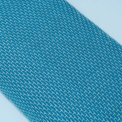 Blue Textured Cotton Blend Jacquard | SKU: J-287