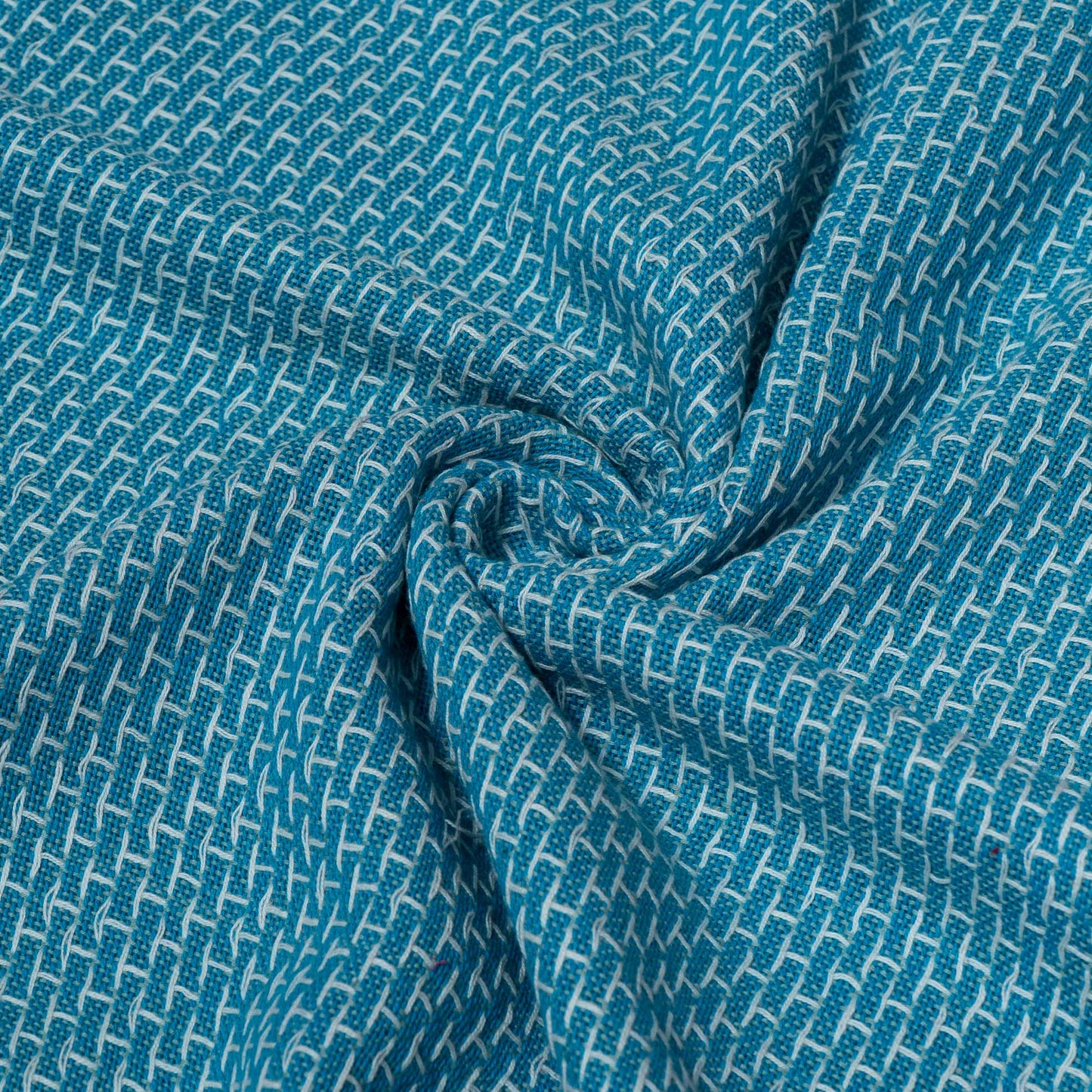 Blue Textured Cotton Blend Jacquard | SKU: J-287