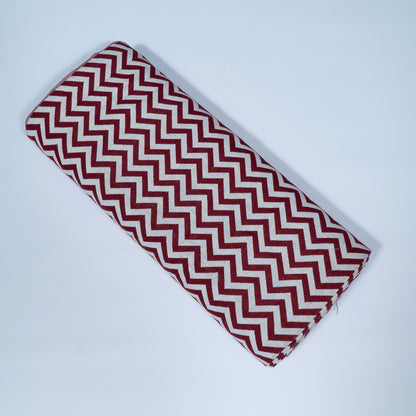 Red Chevron Cotton Jacquard | SKU: J-318