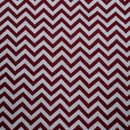 Red Chevron Cotton Jacquard | SKU: J-318