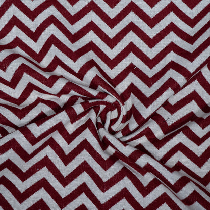 Red Chevron Cotton Jacquard | SKU: J-318