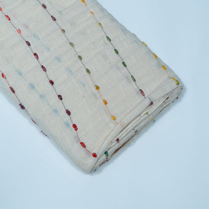 Off White Dobby Textured Cotton Jacquard | SKU: J-333