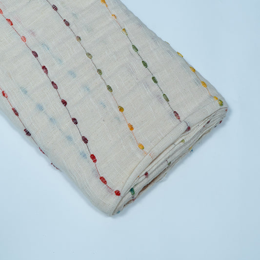 Off White Dobby Textured Cotton Jacquard | SKU: J-333