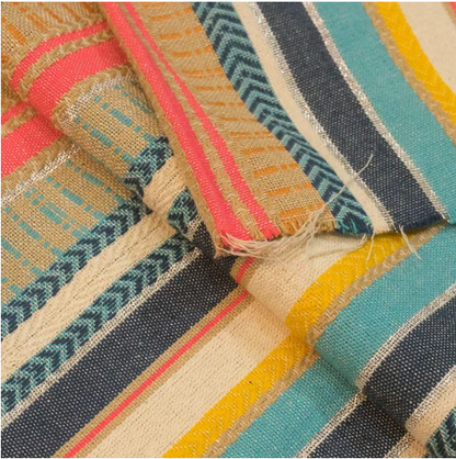 Multicolor Stripe Cotton Blend Jacquard | SKU: J-358