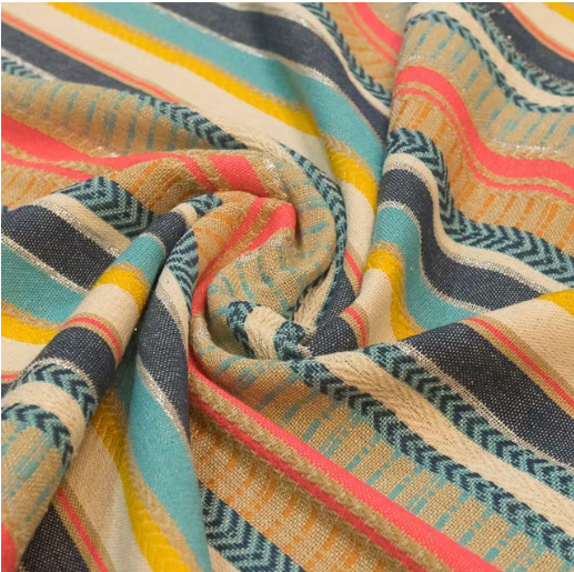 Multicolor Stripe Cotton Lightweight Jacquard (SKU: J-358)