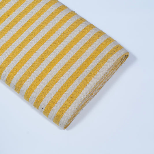 Yellow Cotton Herringbone Stripe Jacquard (Sku: J-360)