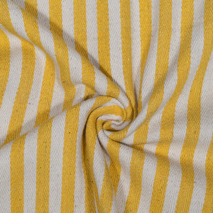 Yellow Cotton Herringbone Stripe Jacquard | SKU: J-360