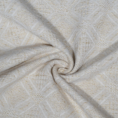 Cream Golden Lurex Cotton Blend Dyeable Jacquard | SKU: J-366