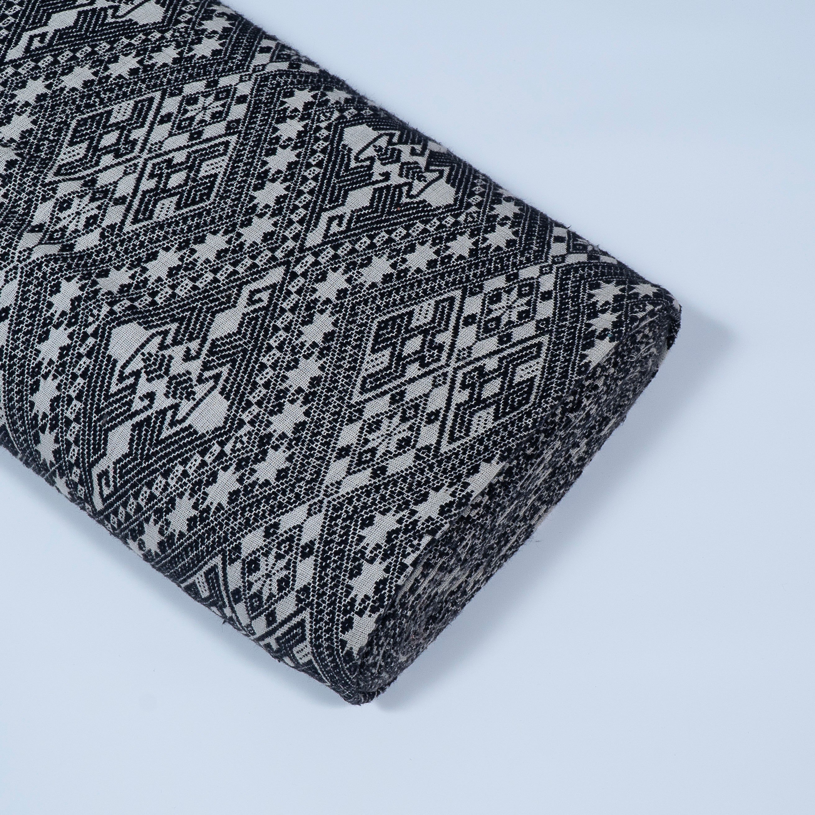 Black & White Cotton Jacquard (Sku: J-373)