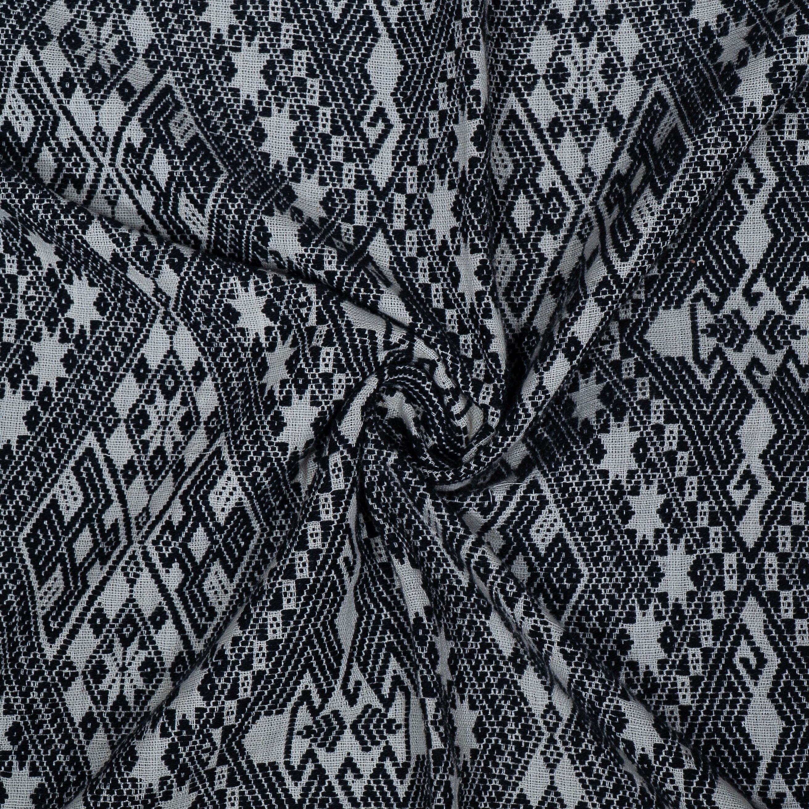 Black & White Cotton Jacquard (Sku: J-373)