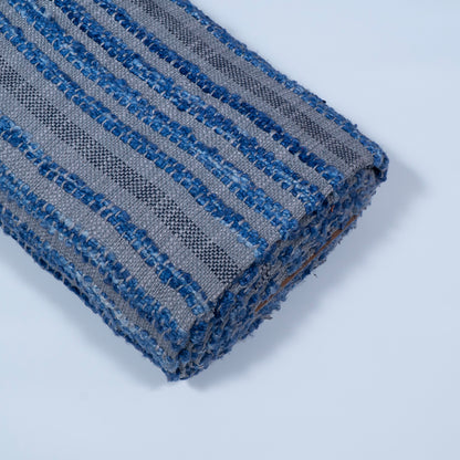 Blue & Grey Cotton Acrylic Jacquard | SKU: J-419