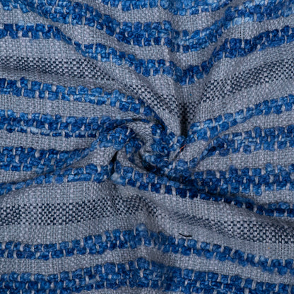 Blue & Grey Cotton Acrylic Jacquard | SKU: J-419
