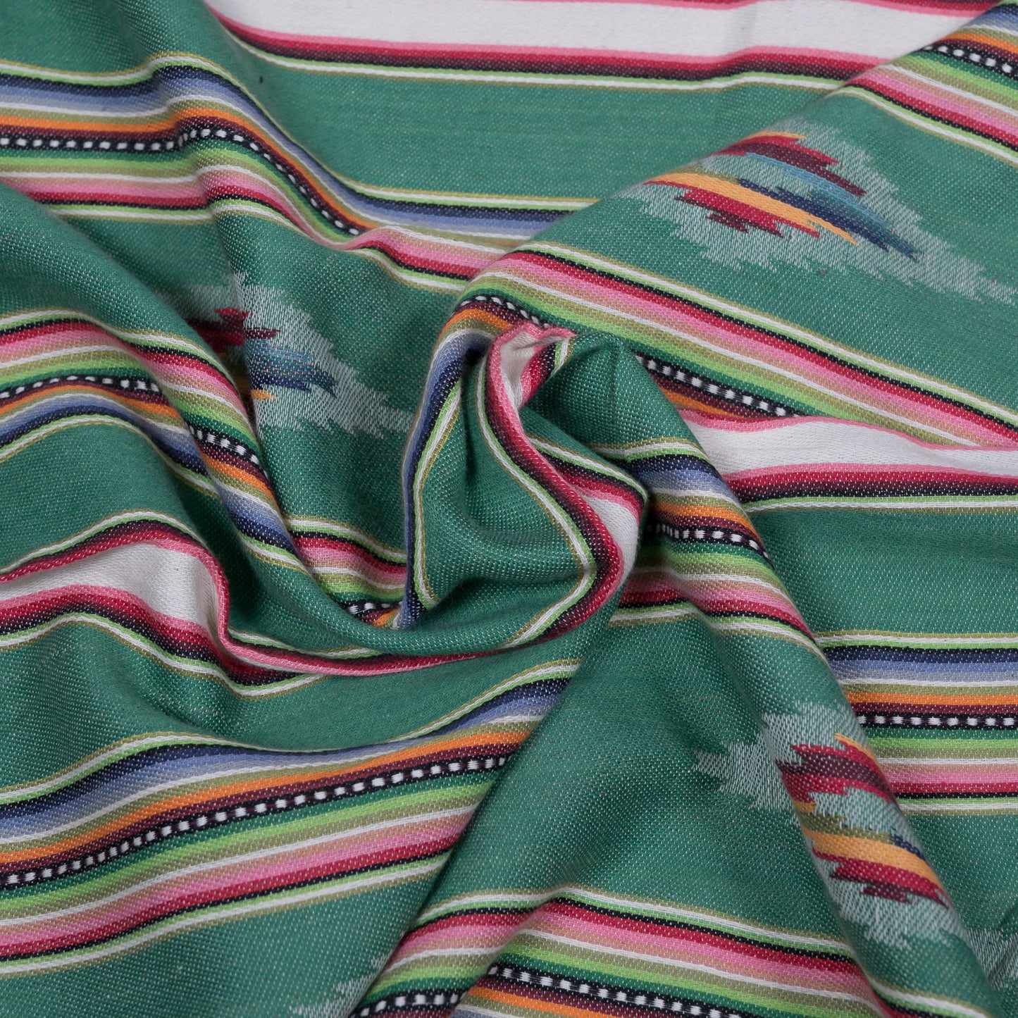 Green Multicolor Lightweight Cotton Jacquard ( SKU: J-423 )