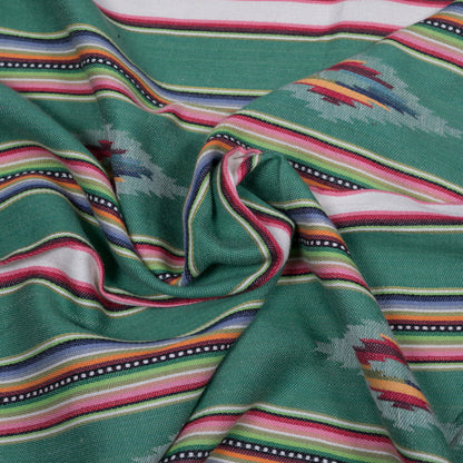 Green Multicolor Lightweight Cotton Jacquard | SKU: J-423