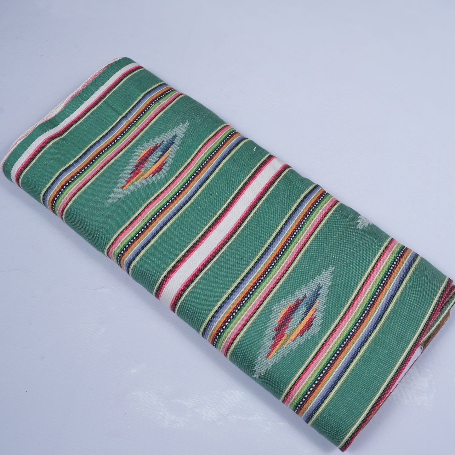 Green Multicolor Lightweight Cotton Jacquard ( SKU: J-423 )