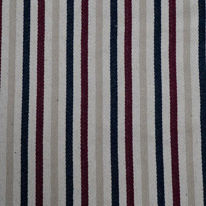 Brown, Beige & Blue Stripe Cotton Blend Jacquard | SKU: J-426