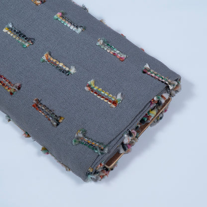 Grey Cotton Acrylic Jacquard | SKU: J-444