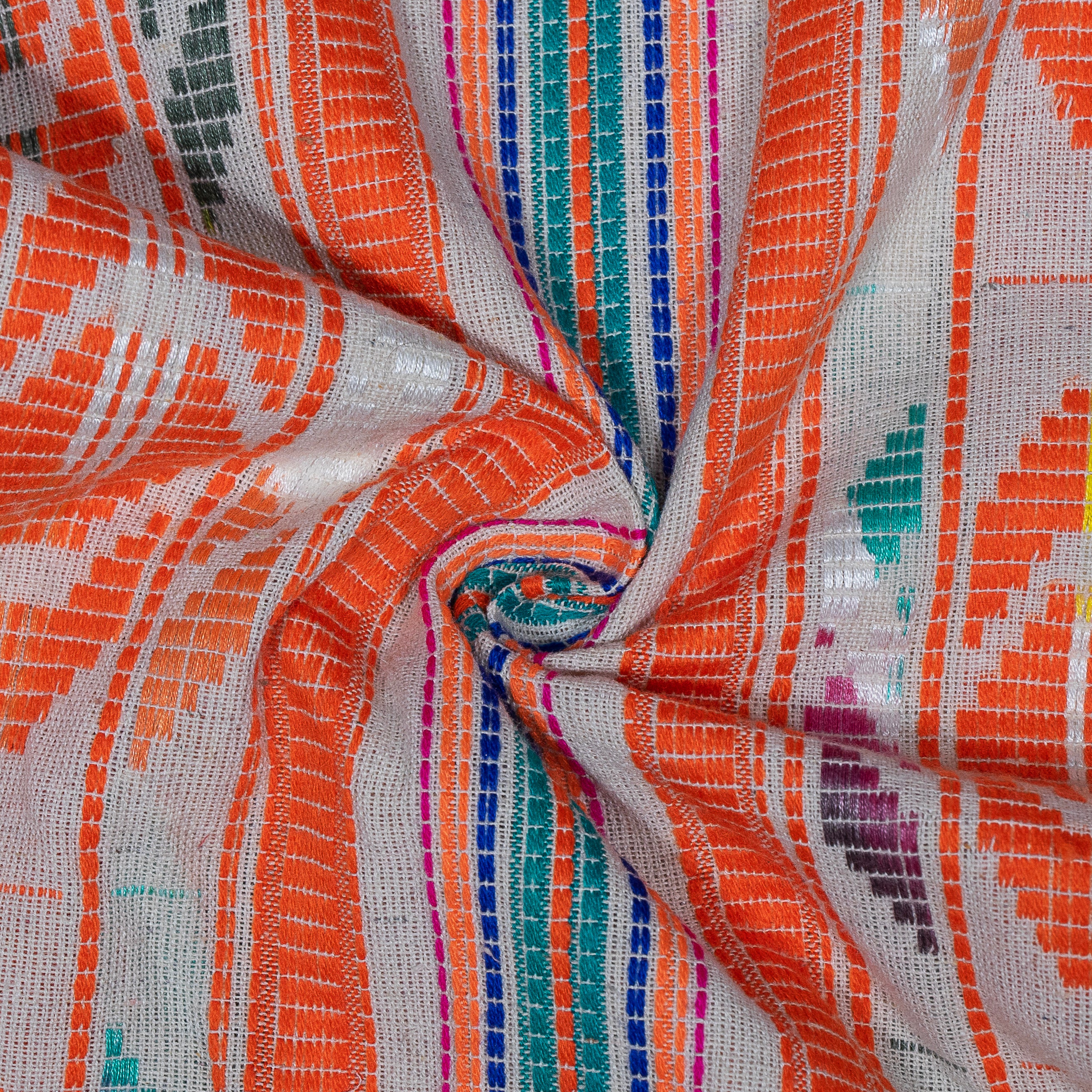 Orange Cotton Blend Jacquard (Sku: J-450)