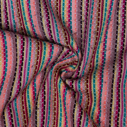 Pink Stripe Cotton Blend Jacquard | SKU: J-451