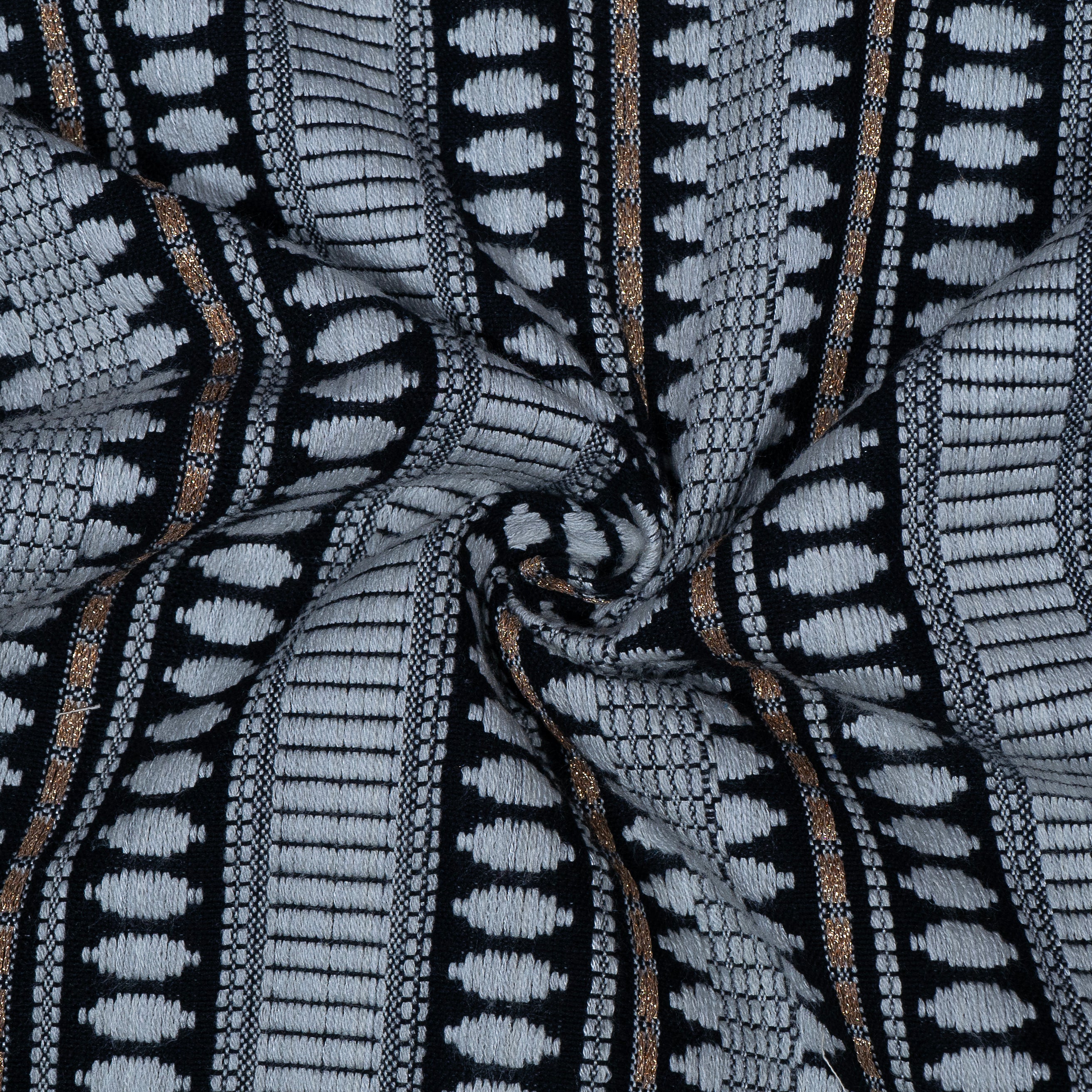 Silver & Black Cotton Lurex Blend Capsule Jacquard (Sku: J-459)