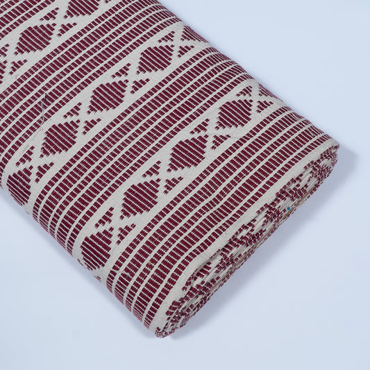 Maroon & White Cotton Jacquard (Sku: J-482)