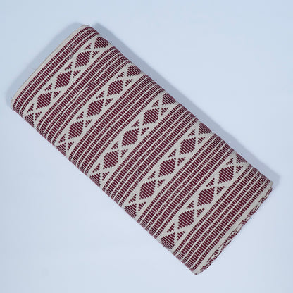 Maroon & White Cotton Jacquard | SKU: J-482