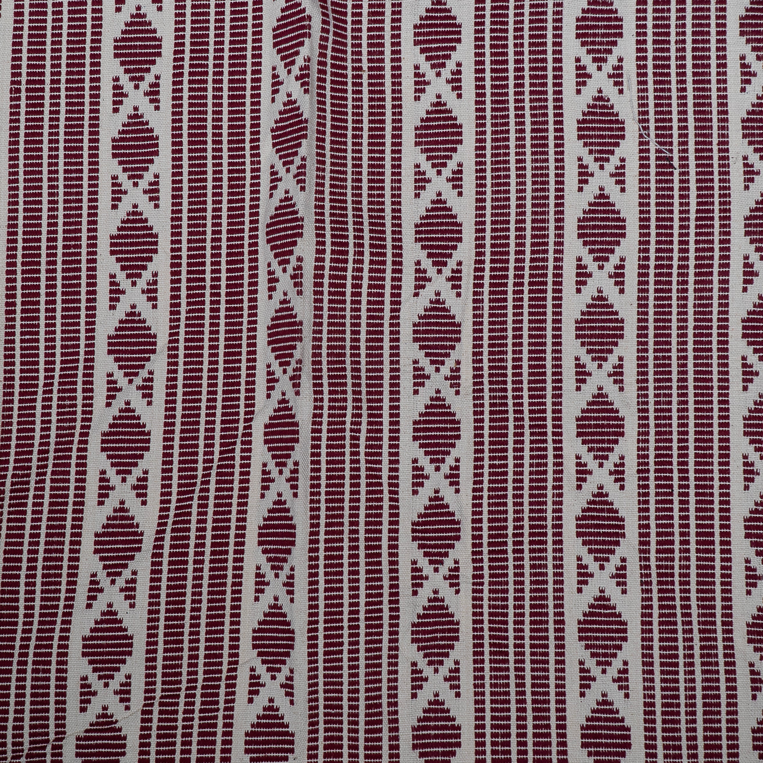 Red & White Cotton Jacquard (Sku: J-482)