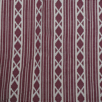 Maroon & White Cotton Jacquard | SKU: J-482