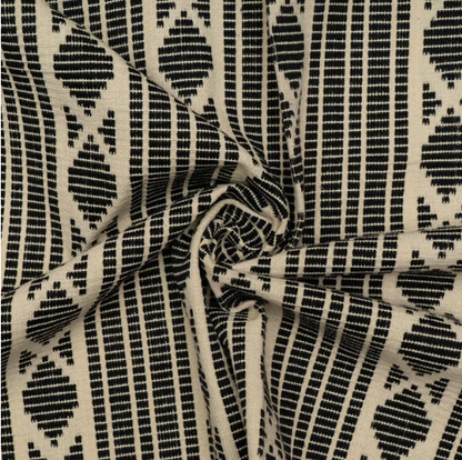 Navy Blue & White Cotton Jacquard | SKU: J-485