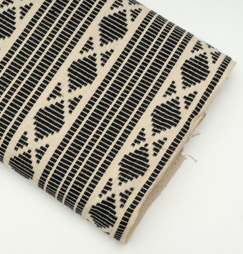Navy Blue & White Cotton Jacquard (SKU: J-485)