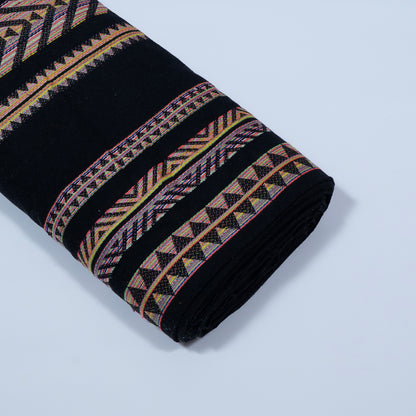 Black Base Lightweight Cotton Jacquard | SKU: J-486
