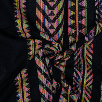 Black Base Lightweight Cotton Jacquard | SKU: J-486